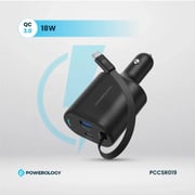 Powerology Dual Port Car Charger 1m Black