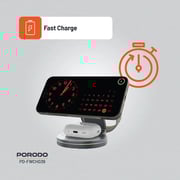 Porodo 3-in-1 MagSafe Wireless Charger Grey