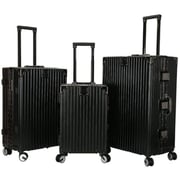 Viptour 3 Pcs Hard Side Luggage Trolley Set Black