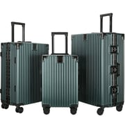 Viptour 3 Pcs PC Hard Side Luggage Trolley Set Green