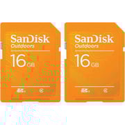 SanDisk Outdoors SD Memory Card 16GB Orange 2 Pack SDSDBNN-016G-AW6V2