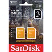 SanDisk Outdoors SD Memory Card 16GB Orange 2 Pack SDSDBNN-016G-AW6V2