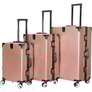 Viptour 3 Pcs Hard Side Luggage Trolley Set Rose Pink