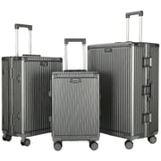 Viptour 3 Pcs Hard Side Luggage Trolley Dark Grey