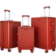 Viptour 3 Pcs PC Hard Side Luggage Trolley Set With Cup Holder Wine