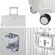 Viptour 3 Pcs Hard Side Luggage Trolley Silver
