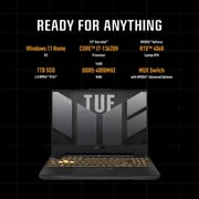 Asus TUF Gaming (2025) Laptop - 13th Gen / Intel Core i7-13620H / 15.6inch FHD / 1TB SSD / 16GB RAM / 8GB NVIDIA GeForce RTX 4060 Graphics / Windows 11 Home / English & Arabic Keyboard / Gray / Middle East Version - [FX507VV-LP171W]