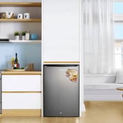 Castle Defrost Mini Bar Refrigerator, 97 Liters, Single Door , Silver - FR1097K