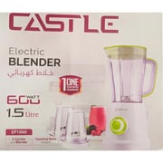 Castle Electric Blender with 2 Grinder, 600Watt, 1.5Liter, White - EP1060