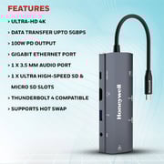 Honeywell 9 Port USB-C Hub Grey