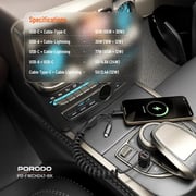 Porodo Dual Port Car Charger 1.5m Black