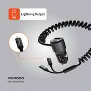 Porodo Dual Port Car Charger 1.5m Black