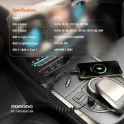 Porodo Dual Port Car Charger 1.5m Black