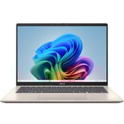 Asus Vivobook 14 (2025) Copilot+PC - Snapdragon X X1 26 100 / 14inch WUXGA / 1TB SSD / 16GB RAM / Shared Qualcomm Adreno GPU / Windows 11 Home / English & Arabic Keyboard / Platinum Gold / Middle East Version - [X1407QA-LY046W]