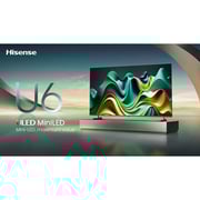 تلفزيون هيسينس بشاشة HD ألترا ودقة 4K قياس 75 بوصة (موديل 2025) 75U6N