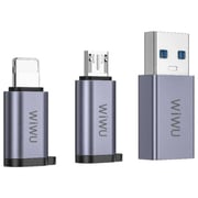 Wiwu Consice 3-in-1 Adapter Pack Grey
