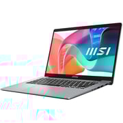 MSI Modern 14 (2025) Laptop - 13th Gen / Intel Core i5-1335U / 14inch UHD / 512GB SSD / 8GB RAM / Shared Intel Iris Xe Graphics / Windows 11 Home / English & Arabic Keyboard / Urban Silver / Middle East Version - [F13MG-05]