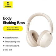 Baseus A00070800221 Bass 35 Max Wireless Over Ear Headphones Stellar White