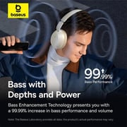 Baseus A00070800221 Bass 35 Max Wireless Over Ear Headphones Stellar White