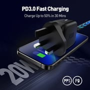 Joda USB-C GaN Wall Charger, Compact Design – Black