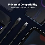 Joda Type-C to Type-C Nylon Braided Charging Cable 2m – Black