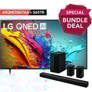 LG 65 Inch QNED QNED86 4K Smart TV AI Magic Remote HDR10 WebOS24 2024 + LG S65TR Sound Bar