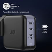 Joda USB-C 3-Port GaN Wall Charger – Black
