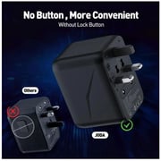 Joda TOUR 70 GaN Travel Charger, 70W USB-C PD Fast Charging, Compact Foldable Design, Universal Compatibility – Black