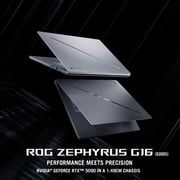 Asus ROG Zephyrus G16 Gaming (2025) Laptop - 2nd Series / Intel Core Ultra 9-285H / 16inch 2.5K / 2TB SSD / 64GB RAM / 24GB NVIDIA GeForce RTX 5090 Graphics / Windows 11 Home / English & Arabic Keyboard / Eclipse Gray/Middle East Version-[GU605CX-QR111W]