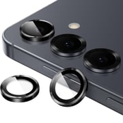 FITIT Camera Lens Protector for Samsung Galaxy S25 Plus 5G, 9H Tempered Glass Metal Individual Ring Cover, Easy Installation Tray, Black