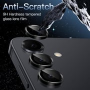 FITIT Camera Lens Protector for Samsung Galaxy S25 Plus 5G, 9H Tempered Glass Metal Individual Ring Cover, Easy Installation Tray, Black