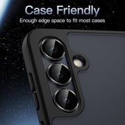 FITIT Camera Lens Protector for Samsung Galaxy S25 Plus 5G, 9H Tempered Glass Metal Individual Ring Cover, Easy Installation Tray, Black