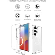 Magnetic Clear Case + Screen Protector Bundle for Samsung Galaxy S25 Ultra 360° Protection, Shatterproof, Anti-Yellowing, Premium Tempered Glass, High Clarity