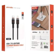Porodo USB-C To Lightning Cable 1.2m Black