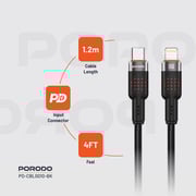 Porodo USB-C To Lightning Cable 1.2m Black