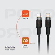 Porodo USB-C To Lightning Cable 1.2m Black