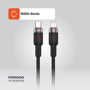 Porodo USB-C To Lightning Cable 1.2m Black