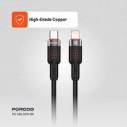 Porodo USB-C To Lightning Cable 1.2m Black