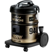 Hitachi CV-940Y Drum Vacuum Cleaner, 1600W, 15L Dust Capacity, Blower Function, Washable Cloth Filter – Black – CV-940YBK