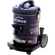Hitachi CV-955N Drum Vacuum Cleaner, 2100W, 18L Dust Capacity, Aero Power Brush, Washable Cloth Filter – Blue – CV-955NBLGSA