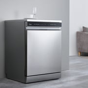 Midea Freestanding Dishwasher with 15 Place Settings, 9 Programs, Inverter Motor, and Silver Finish – WQP15WU7633GSS