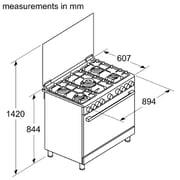 Bosch Series 2 Freestanding Gas Cooker with Glass Lid, 60x60cm – HGV1F0U59M