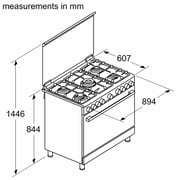 Bosch Series 6 Freestanding Gas Cooker with Electric Grill – HGW3ASQ59M