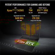 Asus TUF A15 Gaming (2023) Laptop - AMD Ryzen 7-7435HS / 15.6inch FHD / 512GB SSD / 16GB RAM / 4GB NVIDIA GeForce RTX 2050 Graphics / Windows 11 Home / English Keyboard / Graphite Black / International Version - [FA506NFR-HN045W]