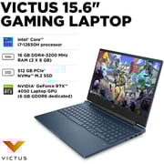 HP Victus Gaming (2022) Laptop - 12th Gen / Intel Core i7-12650H / 15.6inch FHD / 512GB SSD / 16GB RAM / 6GB NVIDIA GeForce RTX 4050 Graphics / Windows 11 Home / English Keyboard / Performance Blue / International Version - [15-FA1163DX]