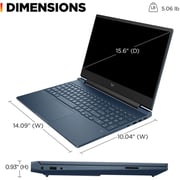 HP Victus Gaming (2022) Laptop - 12th Gen / Intel Core i7-12650H / 15.6inch FHD / 512GB SSD / 16GB RAM / 6GB NVIDIA GeForce RTX 4050 Graphics / Windows 11 Home / English Keyboard / Performance Blue / International Version - [15-FA1163DX]