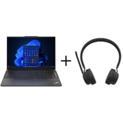 Lenovo ThinkPad E16 Gen 2 (2025) AI PC - 1st Series / Intel Core Ultra 5-125U / 16inch WUXGA / 512GB SSD / 8GB RAM / Shared Intel Graphics / Windows 11 Pro / English & Arabic Keyboard / Black / Middle East Version - [21MA0008GR] + LB310 Headset