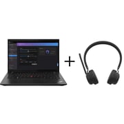 Lenovo ThinkPad L14 Gen 4 Commercial (2025) Laptop - 13th Gen / Intel Core i7-1355U / 14inch FHD / 1TB SSD / 16GB / Shared Intel Iris Xe Graphics / Win11 Pro / English & Arabic Keyboard / Thunder Black / Middle East Version + LB310 Headset