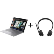 Lenovo ThinkBook 14 2-in-1 G4 IML (2025) AI PC - 1st Series / Intel Core Ultra 7-155U / 14inch WUXGA / 512GB SSD / 16GB RAM / Shared Intel Graphics / Win11 Pro / English & Arabic Keyboard / Luna Grey / Middle East Version - [21MX0011AX] + LB310 Headset