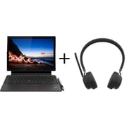 Lenovo ThinkPad X12 Detachable Gen 2 (2025) AI PC - 1st Series / Intel Core Ultra 7-164U / 12.3inch FHD+ / 1TB SSD / 32GB RAM / Shared Intel Graphics / Windows 11 Pro / English & Arabic Keyboard / Black / Middle East Version - [21LK002AGR] + LB310 Headset
